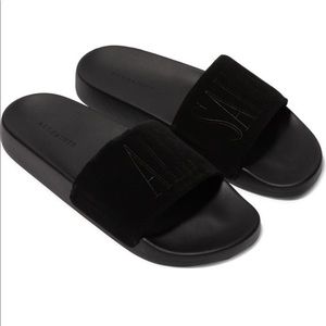 All Saints Black Slide Sandals NEW 9